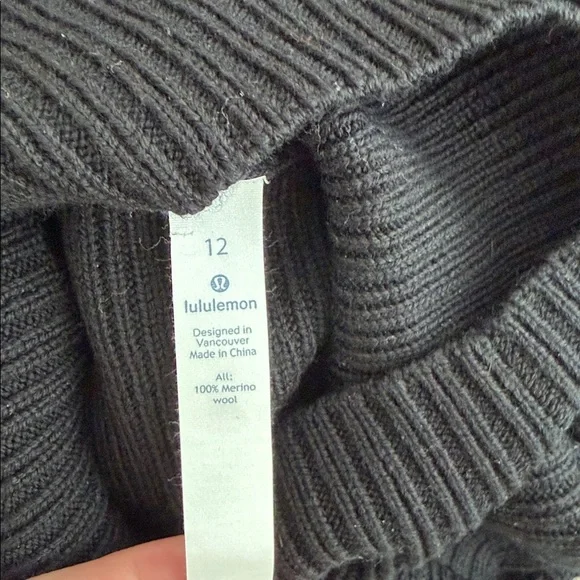 Lululemon Warm & Restore Black Sweater Merino Wool - Picture 6 of 6